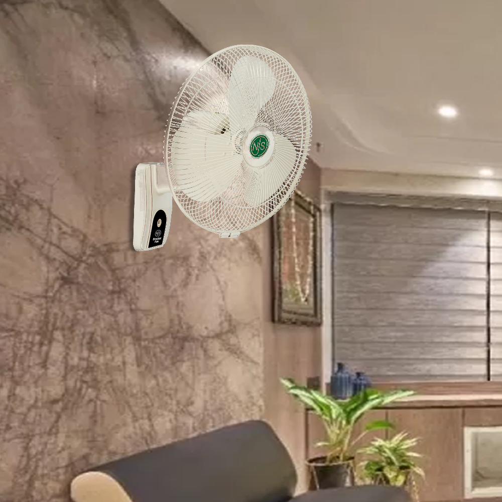 NJS 18" Bracket Fan - 55W High-Speed Cooling - Off White