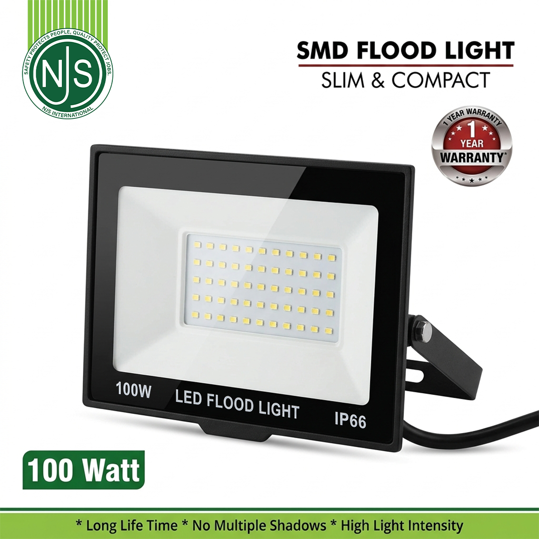 NJS 100W LED Flood Light IP66 – Waterproof High-Power Outdoor Lighting