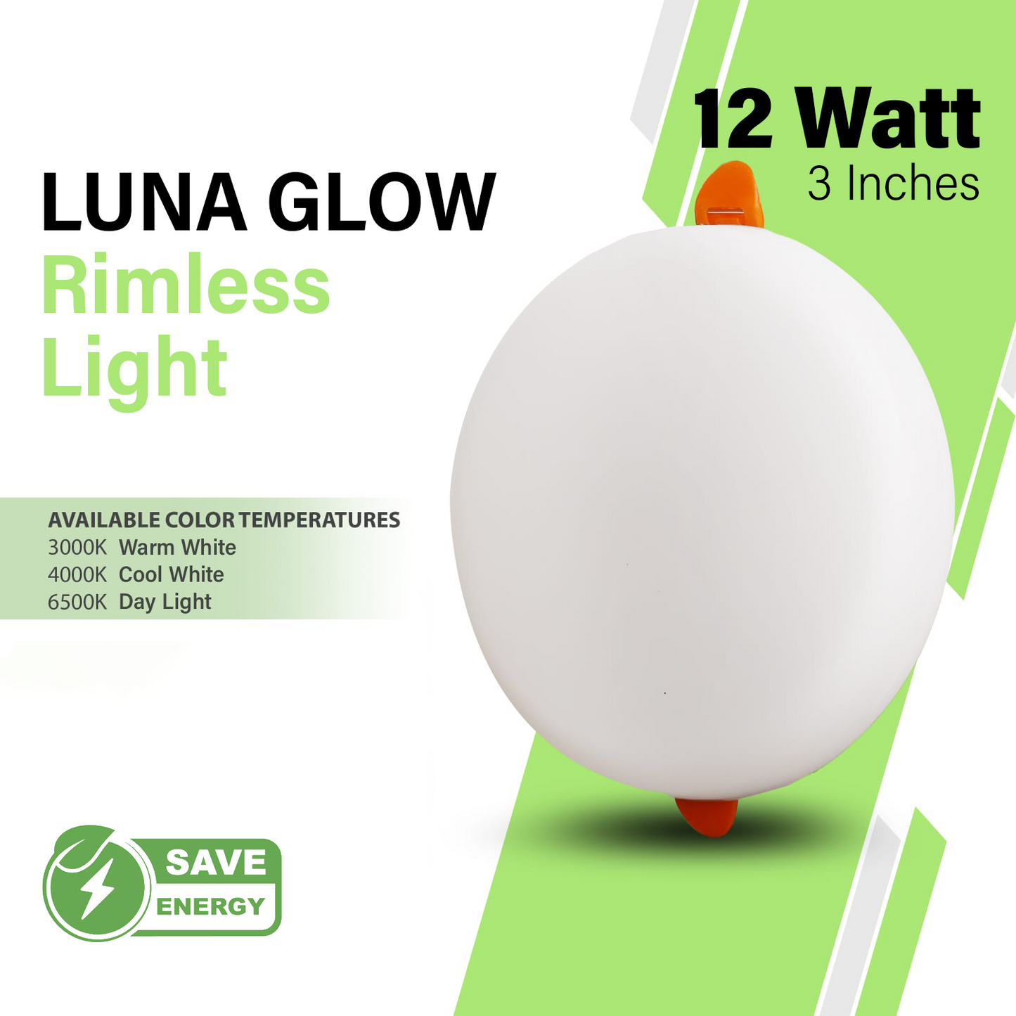 NJS Luna Glow 12-Watt LED Light - Modern Energy Saver