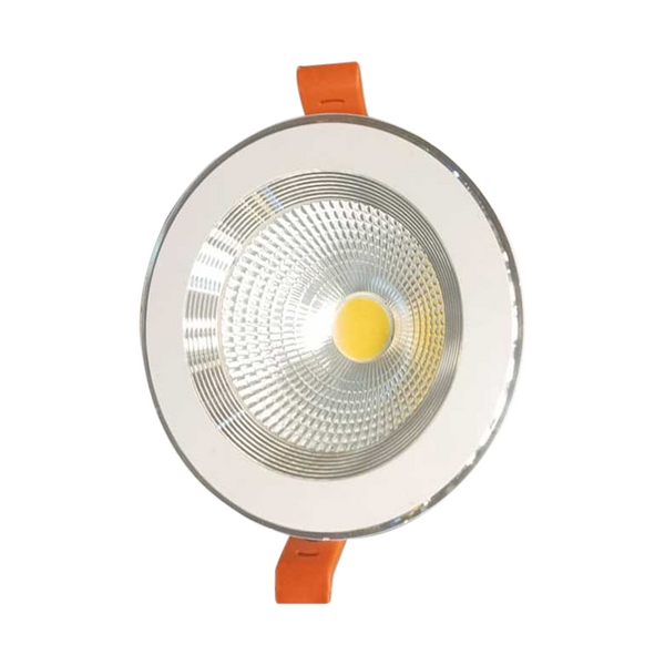 White NJS COB LED downlight on a white background