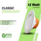 NJS 12-Watt Classic Downlight - Power Efficient LED