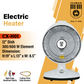 Climax CX-H01 Electric Heater – 12" Dish, 600W Carbon Fiber Tube | Energy-Saving & Durable