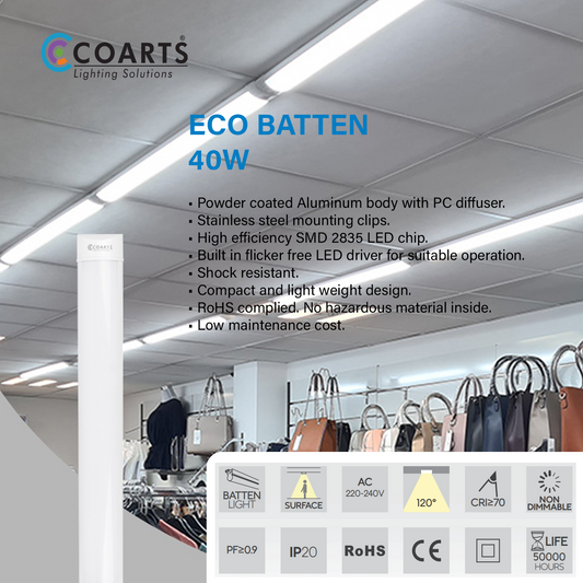 Coarts Eco Batten 40W LED Light – Linear Ceiling Light | Price in Pakistan