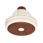 NJS Floral model Ceiling fan in off-white color with wooden texture in center and off-white blades on white background